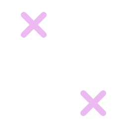Cartoon curved arrow with crosses